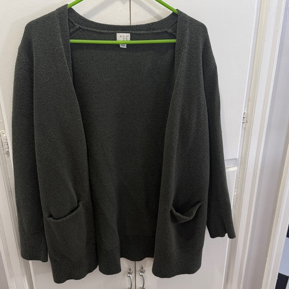 a new day Women's Dark Green Cardigan Sweater